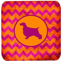 Orange Coasters CoolCookware Spaniel Chevron Coaster