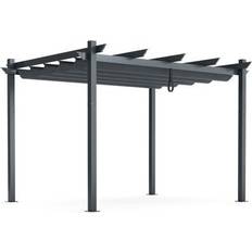 Garden & Outdoor Environment Costway 10 x 12 Feet Outdoor Aluminum Retractable Pergola Canopy Shelter