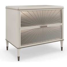 Glass Bedside Tables Valentina Matte Pearl Golden Shimmer