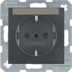 Berker Eluttag Berker Steckdose, Steckdose SCHUKO mit Beschriftungsfeld u. erh.BS S.1/B.3/B.7 anthrazit, matt