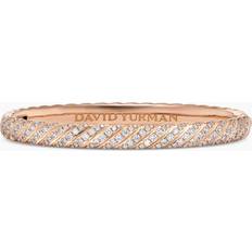 David Yurman Rose Gold Bracelets David Yurman Sculpted Cable Bangle Bracelet in 18K Rose Gold with Diamonds, 6.2mm Women's