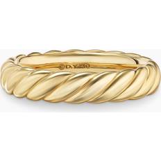 Yellow Rings David Yurman Sculpted Cable Band Ring in 18K Yellow Gold, 4.6mm Women's