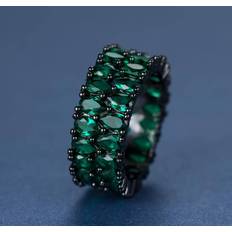 Green Rings Shein pc Dark Green Double Row Waterdrop Ring For Women Simple Fashionable Jewelry Gift For Wifegirlfriend