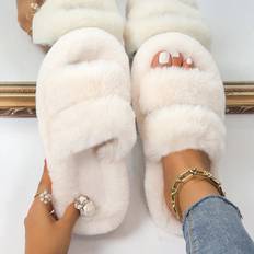 Beige Slippers Shein Womens Stylish Cozy Soft Home Slippers
