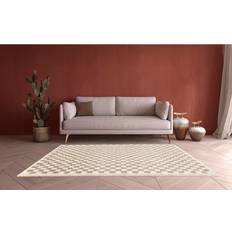 Tapscott Soft High Pile Machine Woven Chequered Rectangle 120 x 170 cm