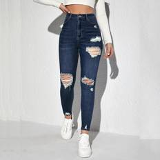 Shein Jeans Shein Ripped Detail Skinny Jeans