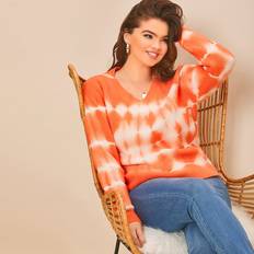 Tie Dye Jumpers Shein Plus Drop Shoulder Tie Dye Jumper