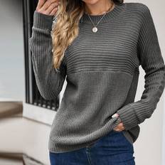 Knitted Sweaters Shein Solid Batwing Sleeve Jumper