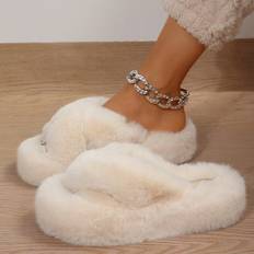 Beige Slippers Shein Womens Fashionable Comfortable Indoor House Slippers
