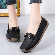 Polyuretan Loafers Shein 2023 New Style Women's Slip-on Loafers, Anti-skid Soft Bottom, Durable And Comfortable Flat Shoes For Moms