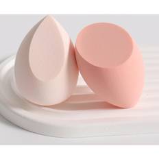 Shein Makeup Sponge Set Of 2, Hybrid Foundation Beauty Sponge For Seamless Liquid, Cream And Powder Application, Multicolor Makeup Sponge, Latex-free Dual-u