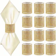 Shein 10/30/50pcs Gold Diamond Napkin Rings, Suitable For Servettring 50st