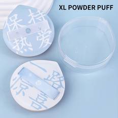 Blåa Svampar Shein Makeup Puff Set: 2pcs Cushion Puffs & 1pc Storage Box, Dry & Wet Dual-use Water Drop Shaped Applicable For Creams, Powders, Liquids And All Types