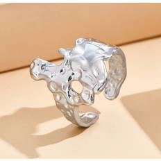 Unisex Ringar Shein 1pc Baroque Style Irregular Stainless Steel Ring Unisex