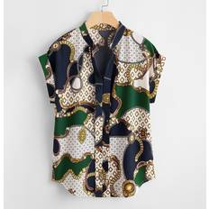 Multicolored Blouses Shein Plus Print Batwing Sleeve Blouse