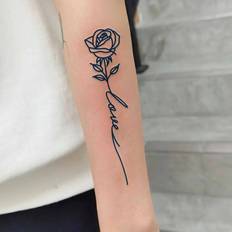 Makeup Shein 1pc Rose Pattern Herbal Semi-permanent Waterproof Tattoo Sticker Black Friday