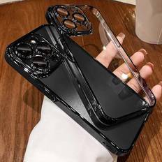 Contrast Frame Clear Phone Case for iPhone 15/15 Pro