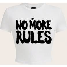 Sequins T-shirts Shein Womens Simple Letter Print Short Sleeve TShirt Suitable For Summer