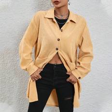 Fabric Coats Shein Drop Shoulder Pocket Patched Corduroy Coat