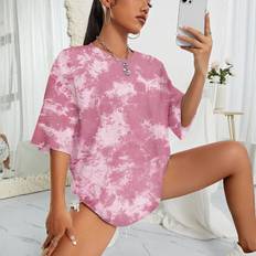 Batik Överdelar Shein Tie Dye Drop Shoulder Tee