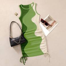 Fodralklänningar & Tighta klänningar - Multifärgade Shein Drawstring Side Colour Block Bodycon Tank Dress