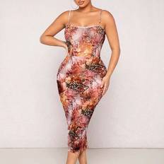 Mesh - Multifärgade Klänningar Shein Snakeskin Print Cami Bodycon Dress