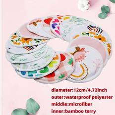 Graviditet & Amning Shein 8pcs Radom Prints Layer Skin-friendly Washable Anti-leak Breast Pads For Nursing Mothers, Bamboo Fiber Nursing Pads