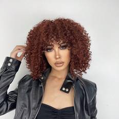 Shein Medium Curly Synthetic Wig With Bangs
