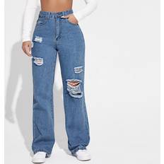 Shein High Waist Ripped Jeans