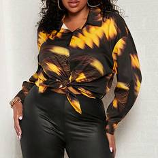 Tie Dye Shirts Shein Plus Tie Dye Button Front Shirt
