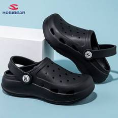 Dam - Snörning/Spänne Träskor Shein Unisex Cute Soft & Comfortable Hollow-Out Clogs, Black, Summer