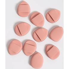 Vita Svampar Shein 10pcs Mini Finger Makeup Sponge Cushion Puff Mixed Latex-free Sponge And Puff, Suitable For All Types, For Liquid Foundation & Concealer Black Fr