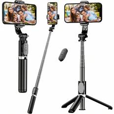 Shein pc Black Extendable Tripod Stand Portable Phone Selfie Stick Rotating And AntiShake Suitable For IphoneSamsungAndroid Smartphones Live Streaming And