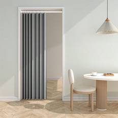 Gardiner & Tillbehör Shein 1pc Wavy Foldable Grey Door Curtain For Room Division & Decoration, Suitable For Room, Bedroom, Foyer, Wardrobe Room