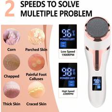 Shein Electric Foot Callus Remover, Waterproof Foot Scrubber File, Rechargeable Vacuum Callus Remover, 3 Pedicure