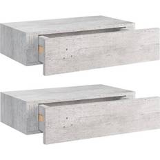 vidaXL 330252 Concrete Grey Étagère Murale 40cm 2pcs