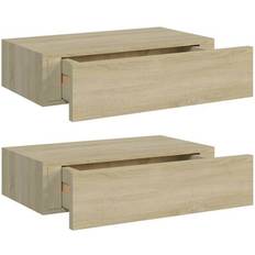 vidaXL 330248 Oak Vägghylla 40cm 2st