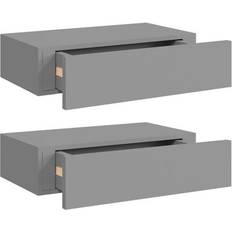 vidaXL 330246 Grey Étagère Murale 40cm 2pcs