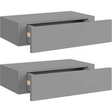 vidaXL 330246 Grey Vägghylla 40cm 2st