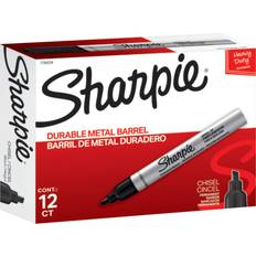 Markers Sharpie Permanent Markers Chisel Tip Black 12-Pack