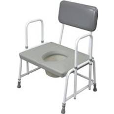 Loops Bariatric Commode Chair Detachable Arms 7.5 Litre Pail 254kg Weight Limit