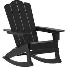 Black Outdoor Rocking Chairs Flash Furniture Halifax Adirondack Rocking