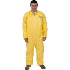 Industrial Overalls DuPont Tychem 2000 Coverall,Elastic Wrist/Ankle,Stormflap,Serged Seam,Yellow,MD,12/Qty