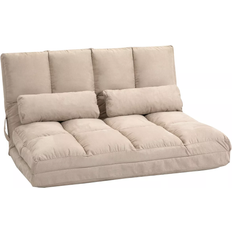 Homcom Convertible Floor Upholstered Couch Bed Beige Sofa 40.2" 2 Seater