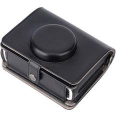 MTP Products Instax mini Evo PU læder retro kamerataske Anti-drop beskyttende cover med skulderrem sort