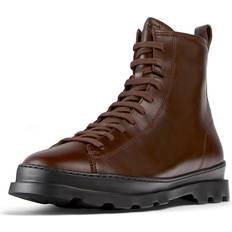 Rojo Botas de Encaje Camper Brutus Leather Ankle Boots - Brown