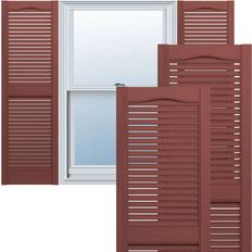 Window Shutters Ekena Millwork Vinyl LL1S12X05500RD Standard cathedral Top Louver Window Shutter