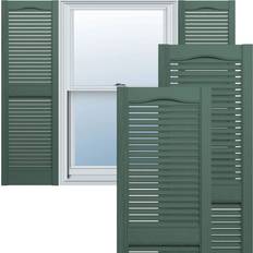 Windows Ekena Millwork Vinyl LL1S12X06000Fg Standard cathedral Top Louver Window Shutter Height 111.8cm