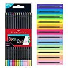 Faber-Castell 116410 Buntstifte Black Edition, Neon Pastell Farben, 12er Etui