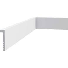 Moulure et Menuiserie Orac Decor 7/8 78-3/4 L Primed White High Impact Polystyrene Baseboard Moulding 20-Pack